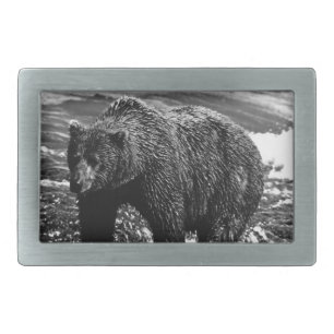 Vintage USA Alaska brown bear Belt Buckle
