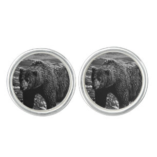 Vintage USA Alaska brown bear Cufflinks