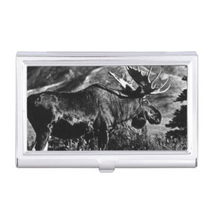 Vintage USA Alaska bull moose Business Card Case