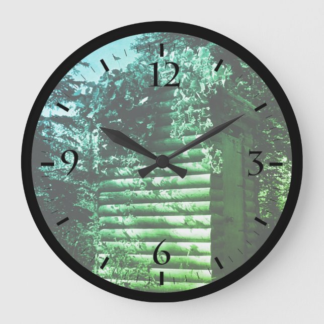 Vintage USA Alaska deluxe outhouse Watch Large Clock (Front)