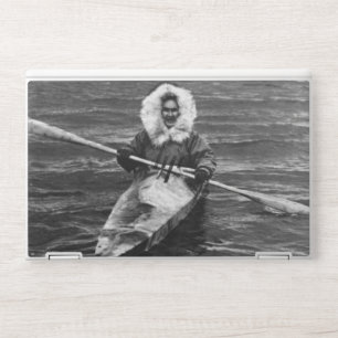 Vintage USA Alaska eskimo and his kayak 1970 iPad HP Laptop Skin