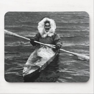 Vintage USA Alaska eskimo and his kayak 1970 iPad  Mouse Pad