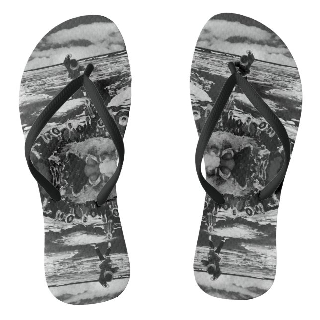 Vintage USA Alaska eskimo blanket tossing  Flip Flops (Footbed)