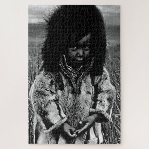 Vintage USA Alaska eskimo boy Jigsaw Puzzle
