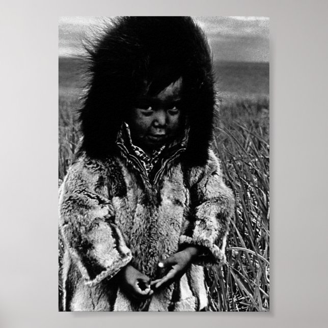 Vintage USA Alaska eskimo boy Poster (Front)