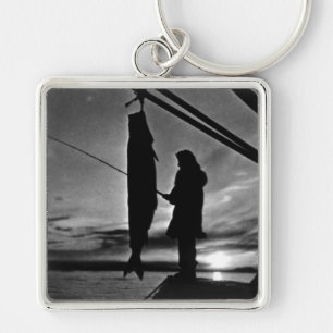 Vintage USA Alaska float plane fishing 1970 Keychain
