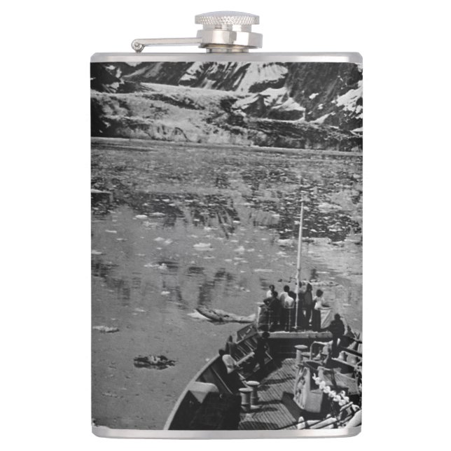 Vintage USA Alaska glacier bay national monument Flask (Front)