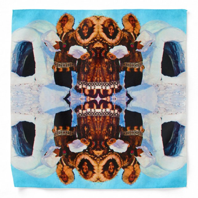 Vintage USA Alaska igloo builders Bandana (Front)