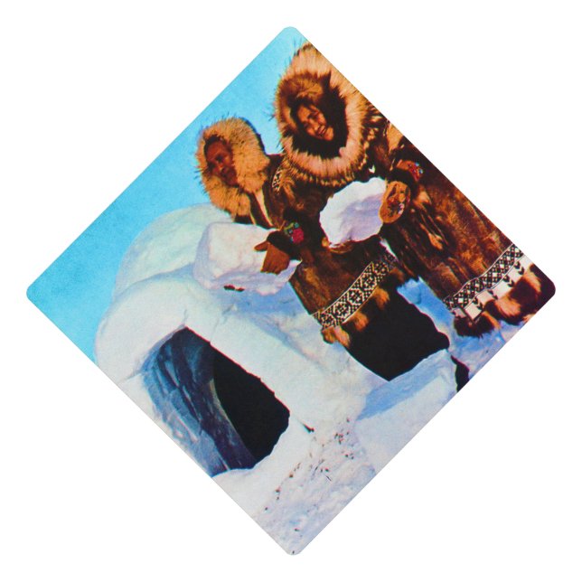 Vintage USA Alaska igloo builders Graduation Cap Topper (Front)