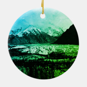 Vintage USA Alaska Matanuska glacier Ceramic Ornament