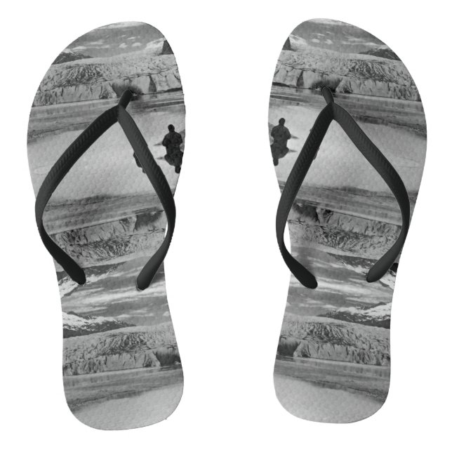 Vintage USA Alaska Mendenhall glacier Juneau Flip Flops (Footbed)