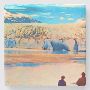 Vintage USA Alaska Mendenhall glacier Juneau Stone Coaster