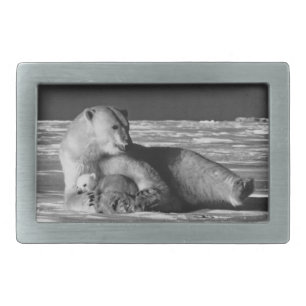 Vintage USA Alaska mother polar bear Belt Buckle