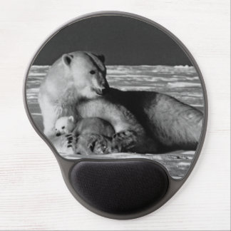 Vintage USA Alaska mother polar bear Gel Mouse Pad