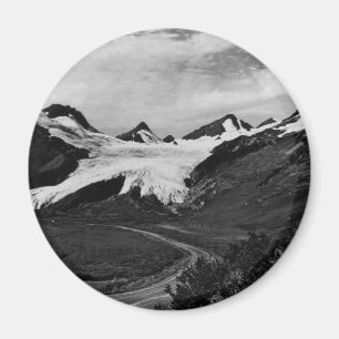 Vintage USA Alaska Worthington glacier summer Canv Magnet