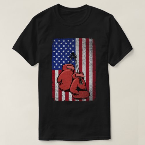 Vintage Usa American Flag 4th of July Boxing T_Shirt