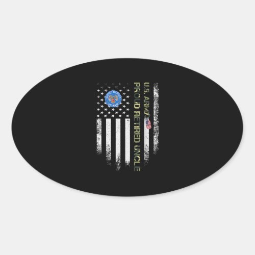 Vintage USA American Flag Army Veteran Proud Oval Sticker