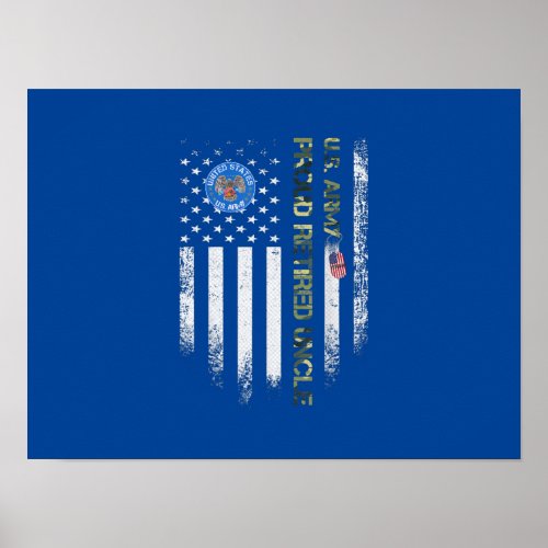 Vintage USA American Flag Army Veteran Proud Poster
