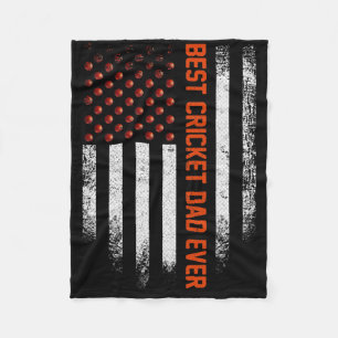 Vintage Usa American Flag Best Cricket Dad Ever Pa Fleece Blanket