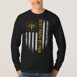 Vintage Usa American Flag Best Papa By Par Funny G T-Shirt