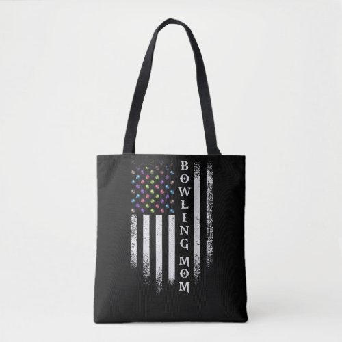 Vintage USA American Flag Bowling Mom Bowler Tote Bag