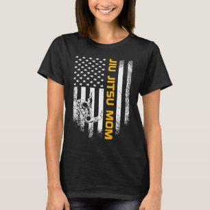 Vintage USA American Flag Brazilian Jiu Jitsu Mom T-Shirt