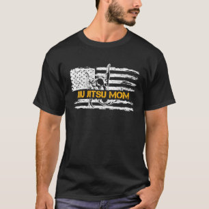 Vintage USA American Flag Brazilian Jiu Jitsu Mom  T-Shirt