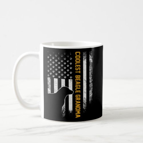 Vintage USA American Flag Coolest Beagle Grandma S Coffee Mug