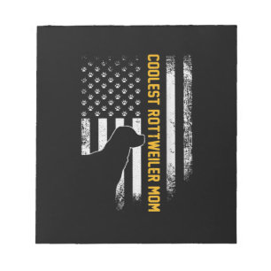 Vintage USA American Flag Coolest Rottweiler Mom Notepad