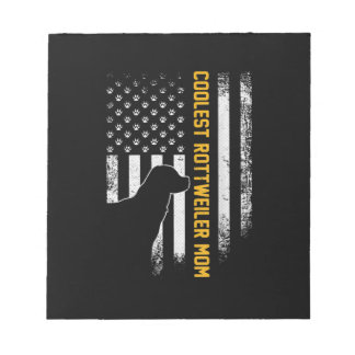 Vintage USA American Flag Coolest Rottweiler Mom Notepad