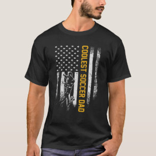 Vintage USA American Flag Coolest Soccer Dad Silho T-Shirt