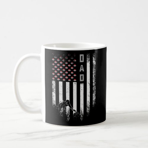 Vintage USA American Flag Curling Dad Curler Coffee Mug