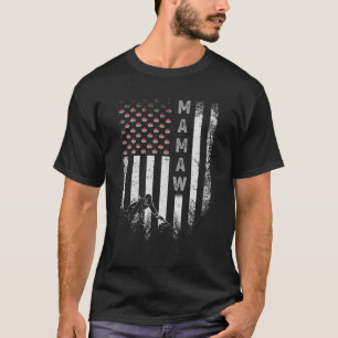 Vintage USA American Flag Curling Mamaw Curler Sil T-Shirt