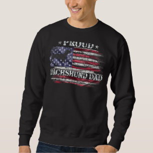 Vintage Usa American Flag Dachshund Dog Dad Doxie Sweatshirt