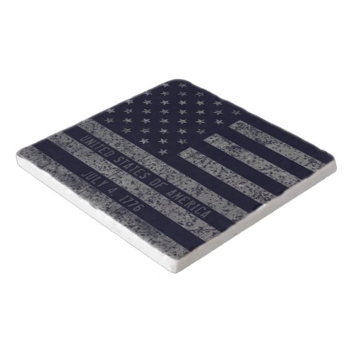 Vintage USA American Flag Distressed Text Trivet