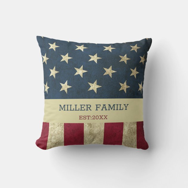 Vintage american flag sales pillow