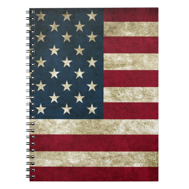 Vintage USA American Flag Notebook (Front)