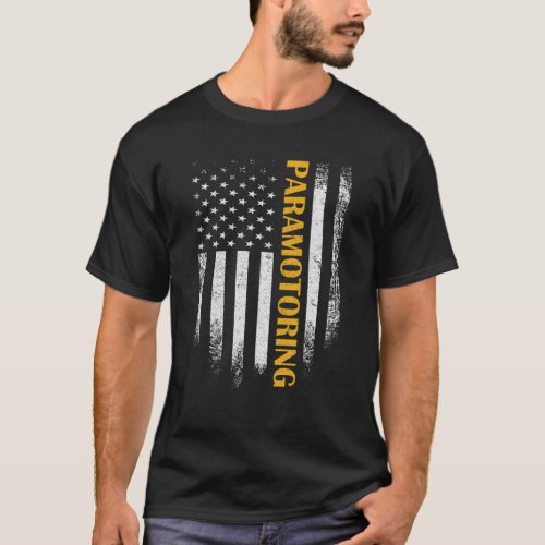 Vintage USA American Flag Paramotor Pilot Paramoto T_Shirt