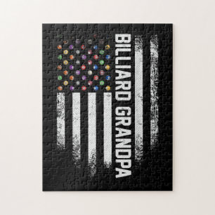 Vintage USA American Flag Pool Billiard Grandpa Jigsaw Puzzle