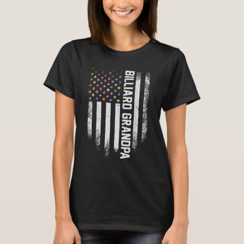 Vintage USA American Flag Pool Billiard Grandpa T_Shirt