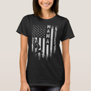 Vintage Usa American Flag Proud Badminton Mama Sil T-Shirt