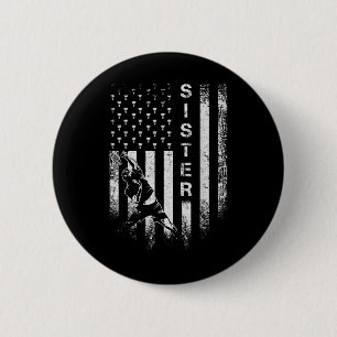 Vintage Usa American Flag Proud Badminton Sister S Button