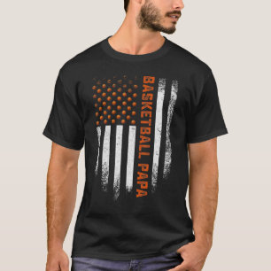 Vintage USA American Flag Proud Basketball Papa Co T-Shirt