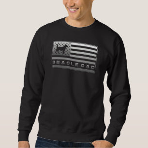 Vintage Usa American Flag Proud Beagle Dog Dad Sil Sweatshirt