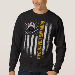 Vintage USA American Flag Proud Bowling Coach Dad Sweatshirt