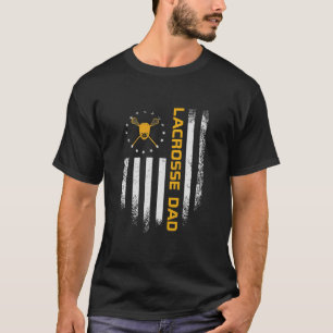 Vintage USA American Flag Proud Lacrosse Dad T-Shirt