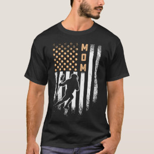 Vintage USA American Flag Proud Lacrosse Mom Lax S T-Shirt