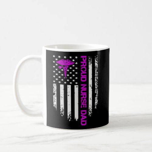 Vintage Usa American Flag Proud Nurse Dad Distress Coffee Mug
