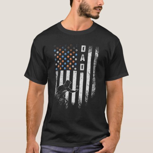 Vintage USA American Flag Proud Ping Pong Dad Tabl T_Shirt