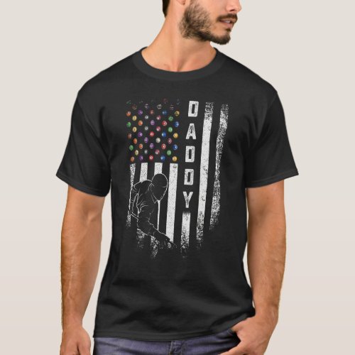 Vintage Usa American Flag Proud Pool Billiard Snoo T_Shirt
